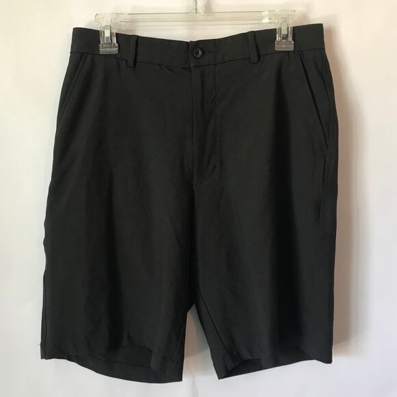 Tommy Armour Shorts Mens Bermuda Black Zip Front and Back Pockets Belt Loops 32 - Picture 1 of 4